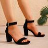 Black One Strap Super High Heel Sandals Women Summer Ankle Buckle Party Shoes Woman Elegant Wedding Plus Size High Heeled Shoes