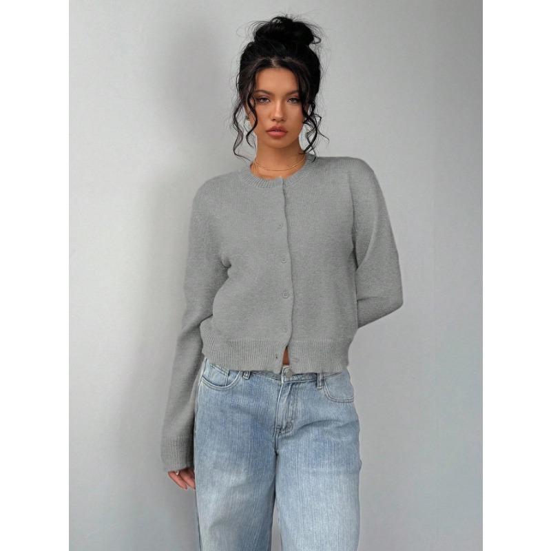 Women S Short Loose Solid Knit Cardigan Casual Sweater Coat