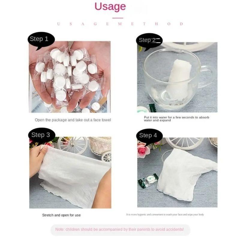 50/100/200 pcs compressed face towels for travel disposable facial towel Coin Tissues -  for Travel Camping, Beauty Salons Outdoor 20*22cm