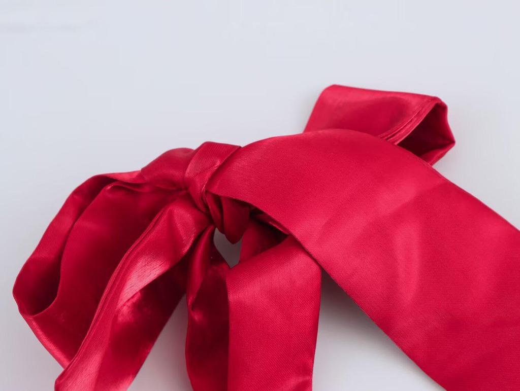 2025 Spring Women's European & American Style Bow Tie Dress