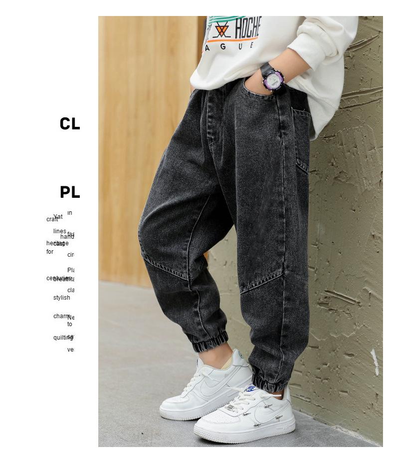 Schwarze lange Jungenjeans für Frühling/Herbst 2024 - Mittlere & Große Größen