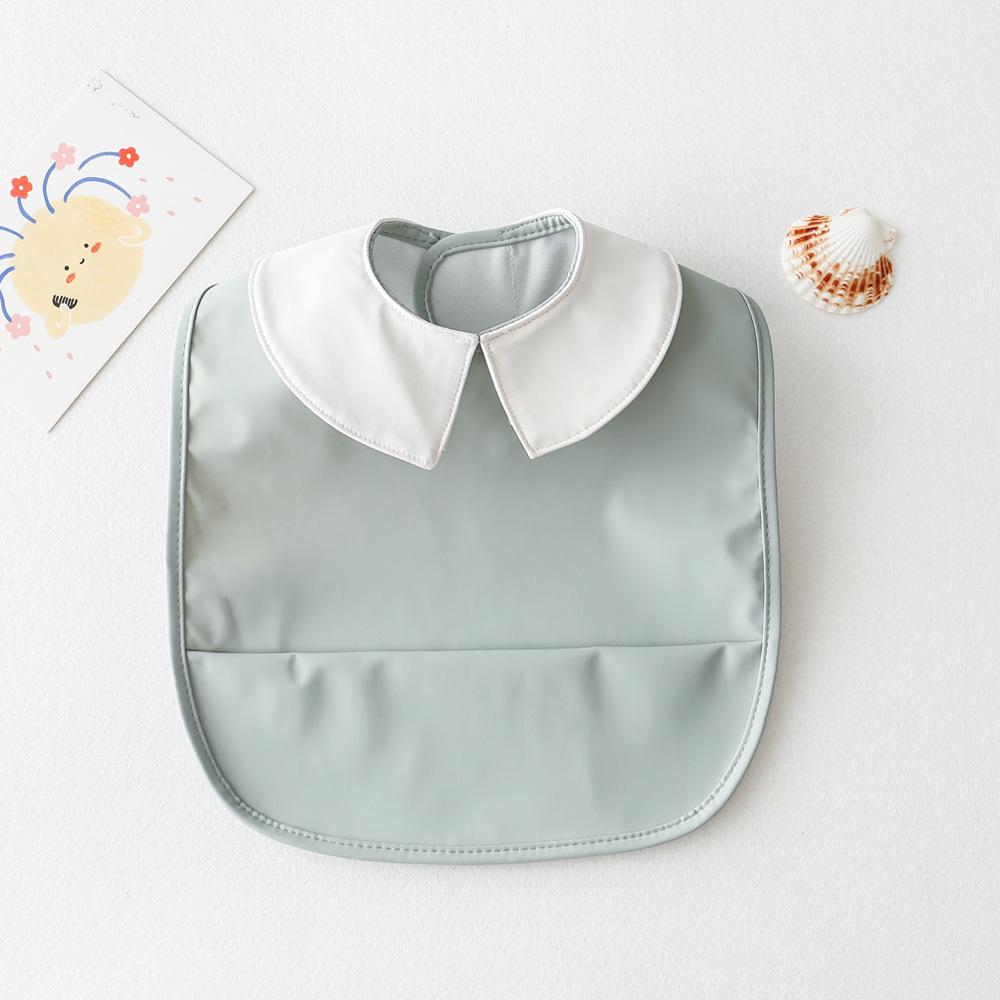Sleeveless Waterproof Baby Bib with Lace - Reversible Anti-Dirt Feeding Smock