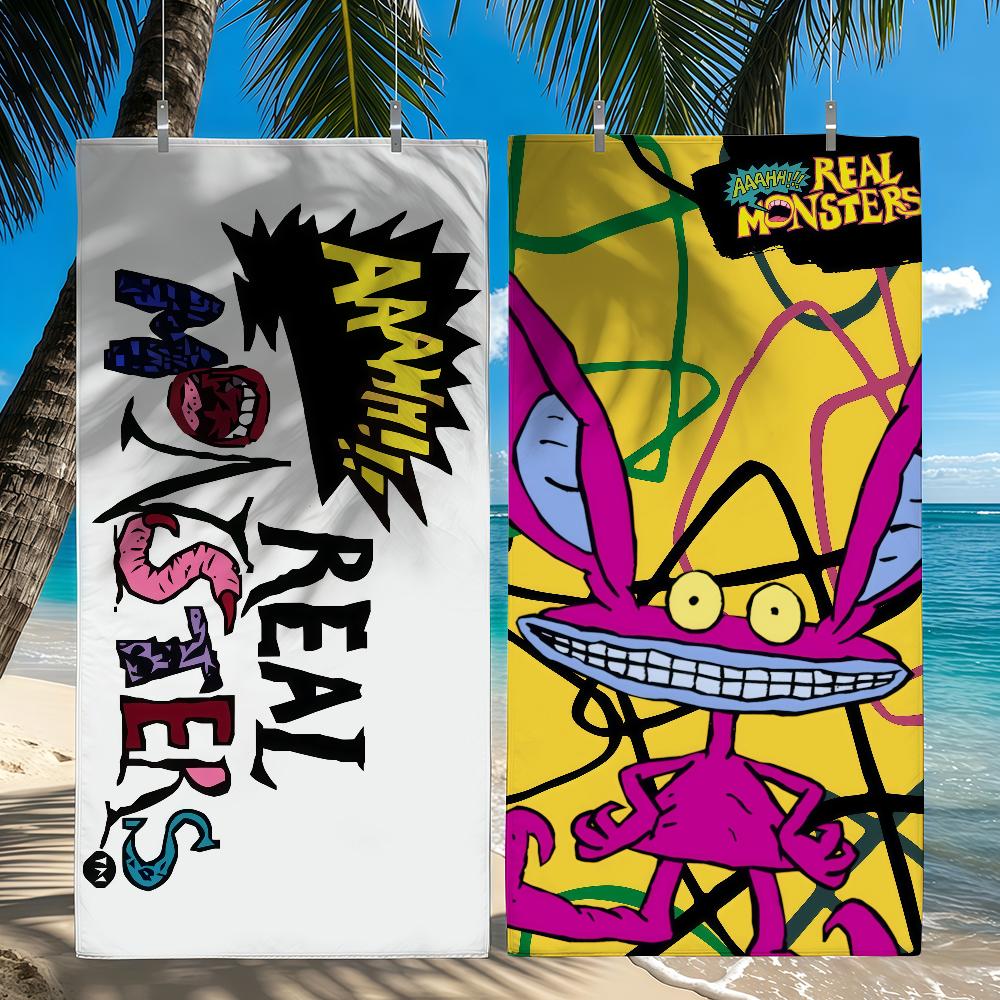 Cartoon Aaahh Real Monsters Fun Towel Quick Drying Beach Towels Are Suitable For Swimming Pools Camping Yoga And The Gym