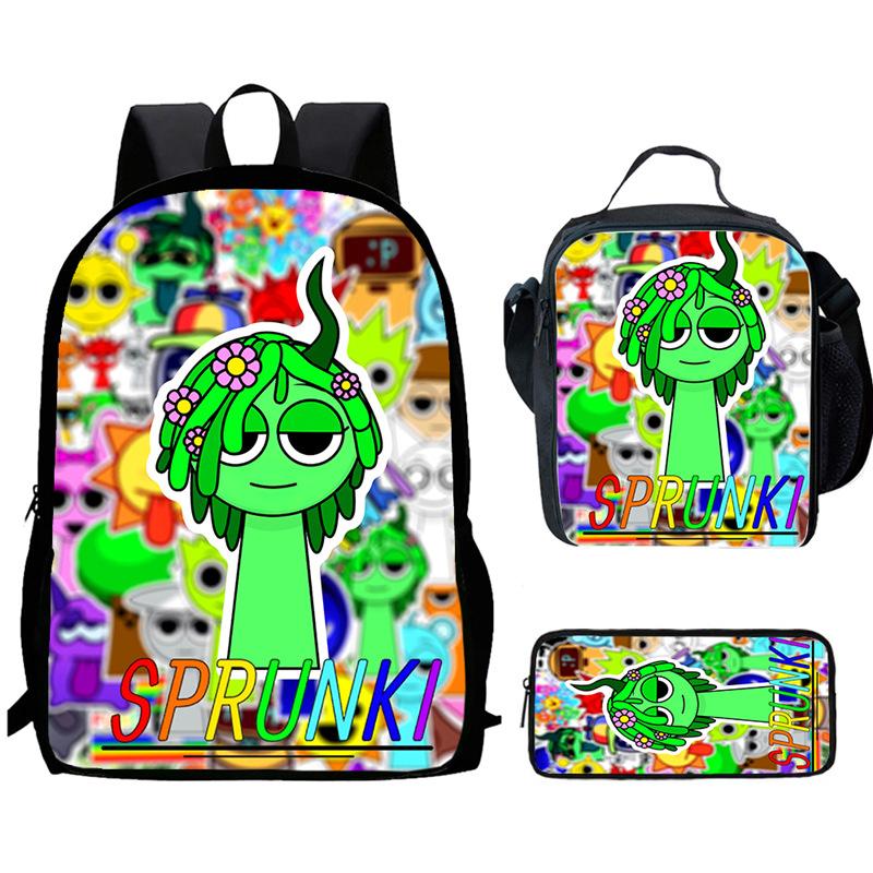 Sprunki Rhythm Box, Game Anime Backpack, Student Schoolbag, Computer Bag