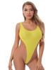 Womens Scoop Neck High Cut Swimsuit Sleeveless Leotard One-Piece Bathing Suit Nightwear
