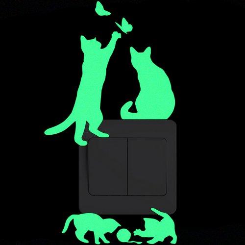 Switch Decoration Luminous Stickers Kids Room Wall Laptop Fridge Desk Car Home Decor Vinyl Decal Car/Fairy/Moon Stars/Bulb/Dog..