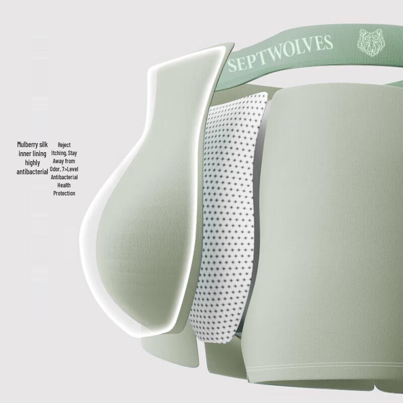 Seven Wolves Men's Mulberry Silk Antibacterial Boxer Briefs