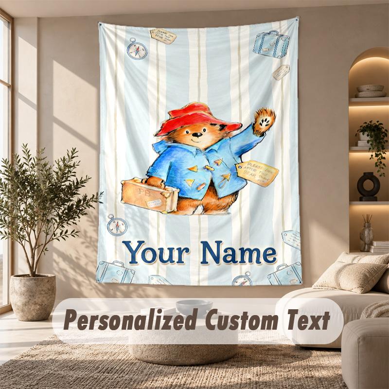 Paddington Tapestry, Personalized Custom Text, Wall Hanging Tapestry For Living Room Home Wall Decor