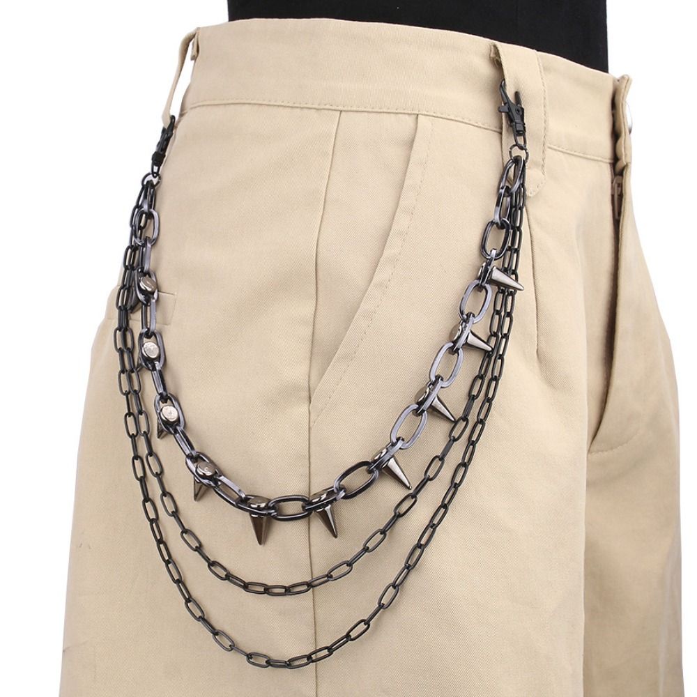 Zinc Zinc Zinc Alloy Rivet Studded Pants Chain Studded Jeans Chain Fashion Pants Hanging Chain Steet