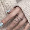 Copper Rings For Women Geometric Fine Jewelry Finger Adjustable Simple Dots Ring For Party Birthday Gift