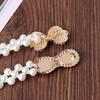 Ladies' Elastic Rhinestone Waist Chain Thin Drawstring Belt Fashion Pearl Waist Belt  For Women