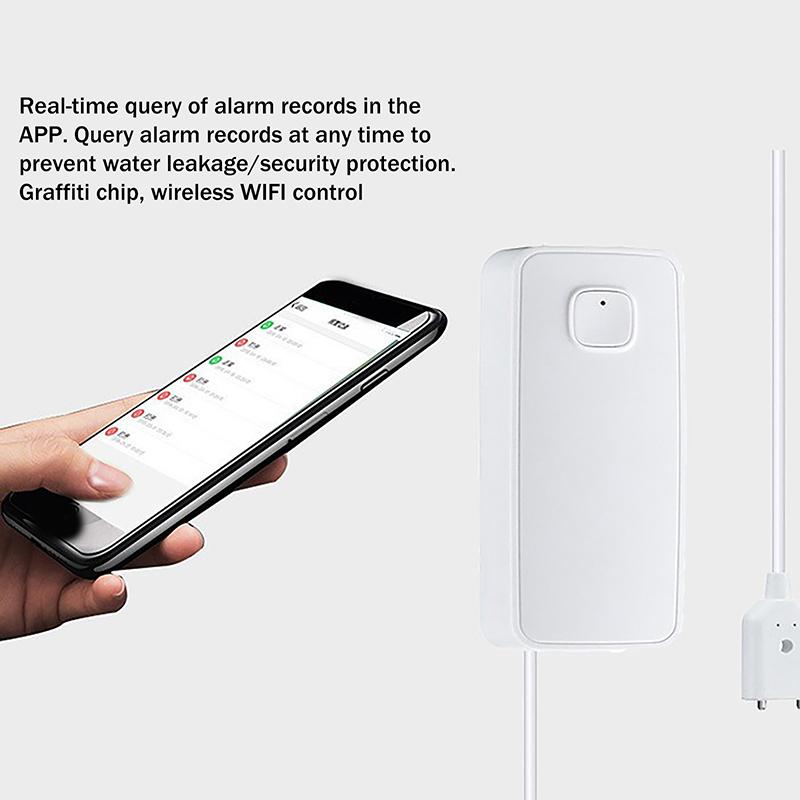 Sensor de Vazamento de Água Wifi Detector de Vazamento de Água Sensor de Vazamento de Inundação Sistema de Alarme de Segurança Residencial Vida Inteligente