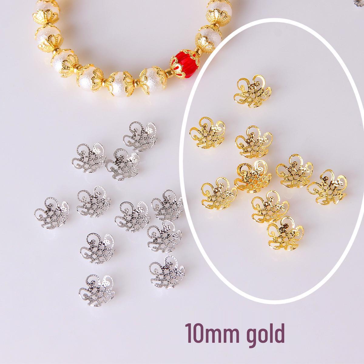 

Позолоченный 18-каратным золотом держатель-разделитель для бусин в виде колпачка цветка для изготовления ювелирных изделий своими руками