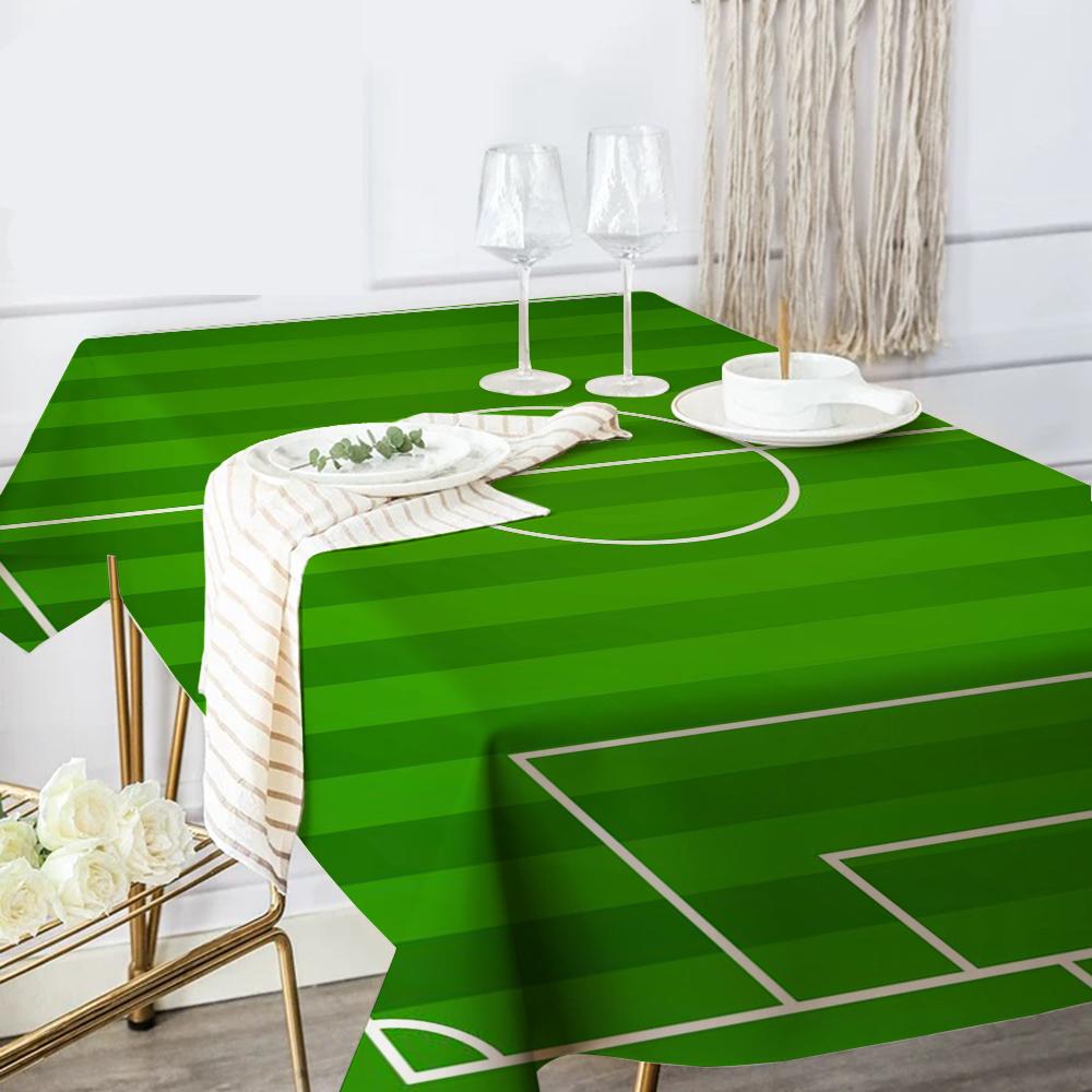 Football Field Plan Home Tablecloths Dining Decoration And Rectangular Table Accessories Waterproof Cloth Anti-stain