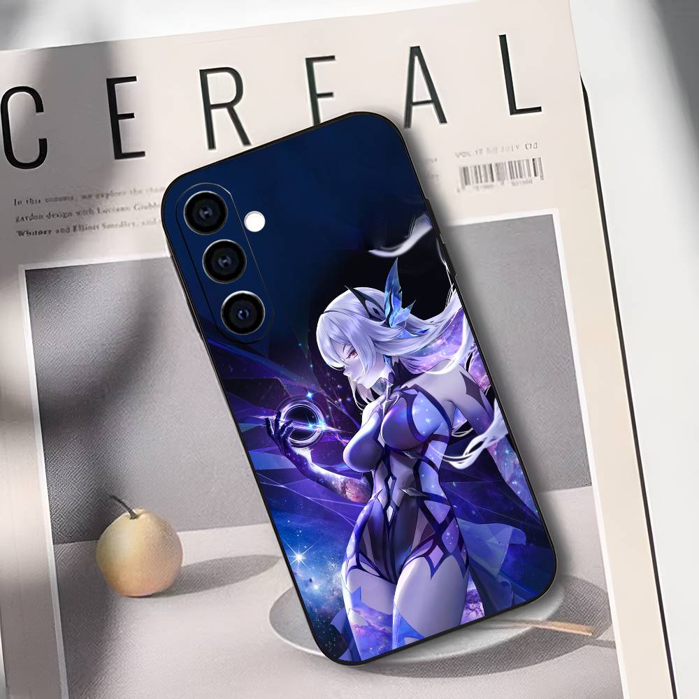 S-Skirk G-Genshin I-Impact Phone Case For Samsung Galaxy A73,A72,A71,A70,A53,A52,A51,Soft Silicone Black Cover