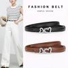Womens Genuine Leather Thin Waist Belt With Heart Charm Adjustable Fit Casual Chic Outfits