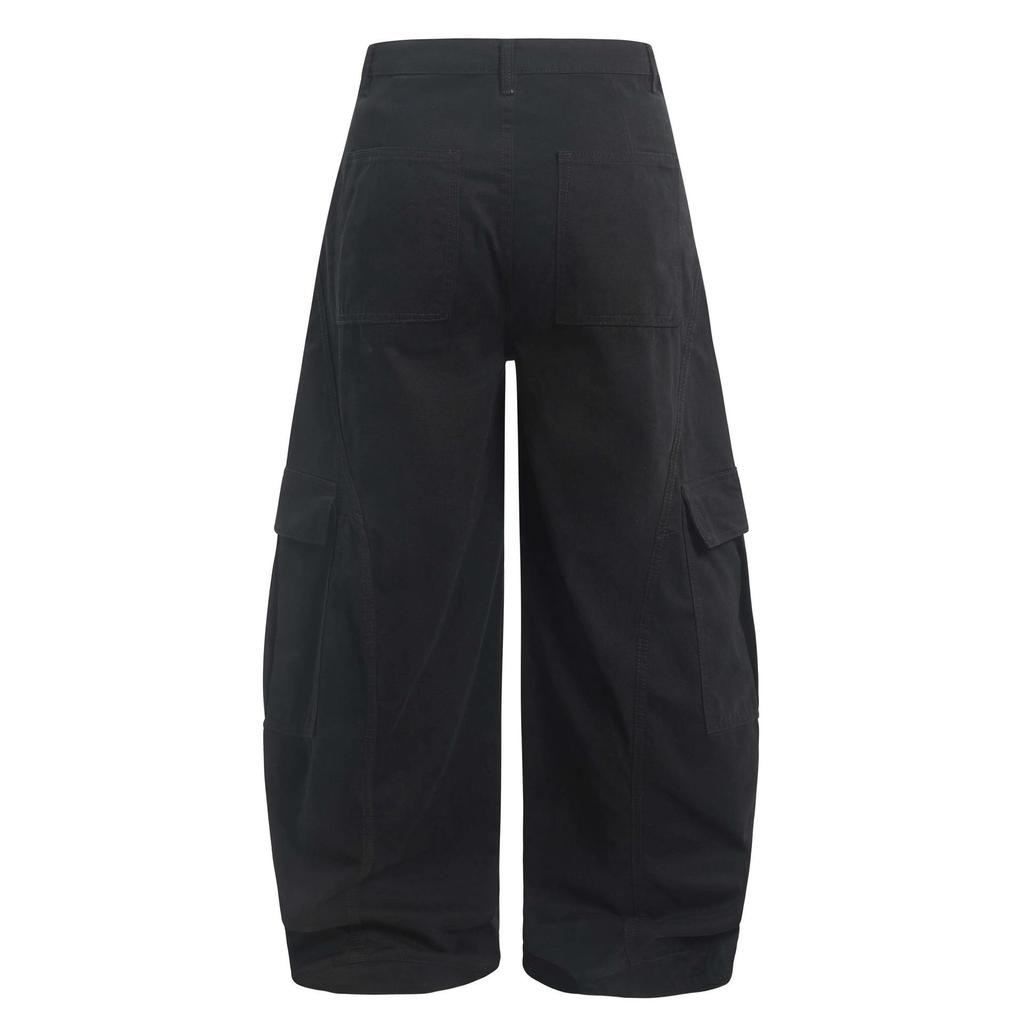 FansiYu 2025 Autumn High-Waisted Loose Straight Leg Cargo Jeans for Women