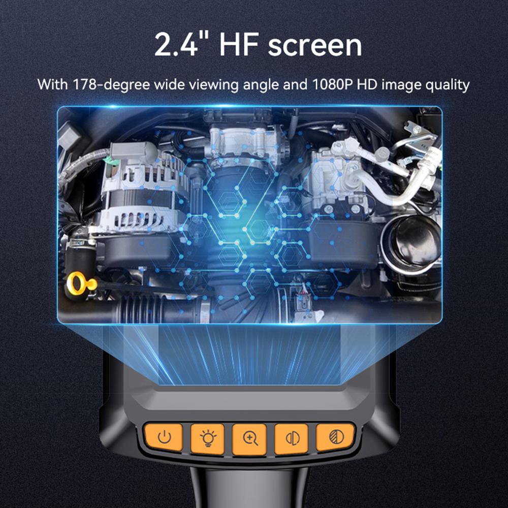 Industrial Endoscope Camera 8mm Digital Pipeline Inspection Camera With 2.4inch IPS 8 LED for Car Pipe Inspection Borescope