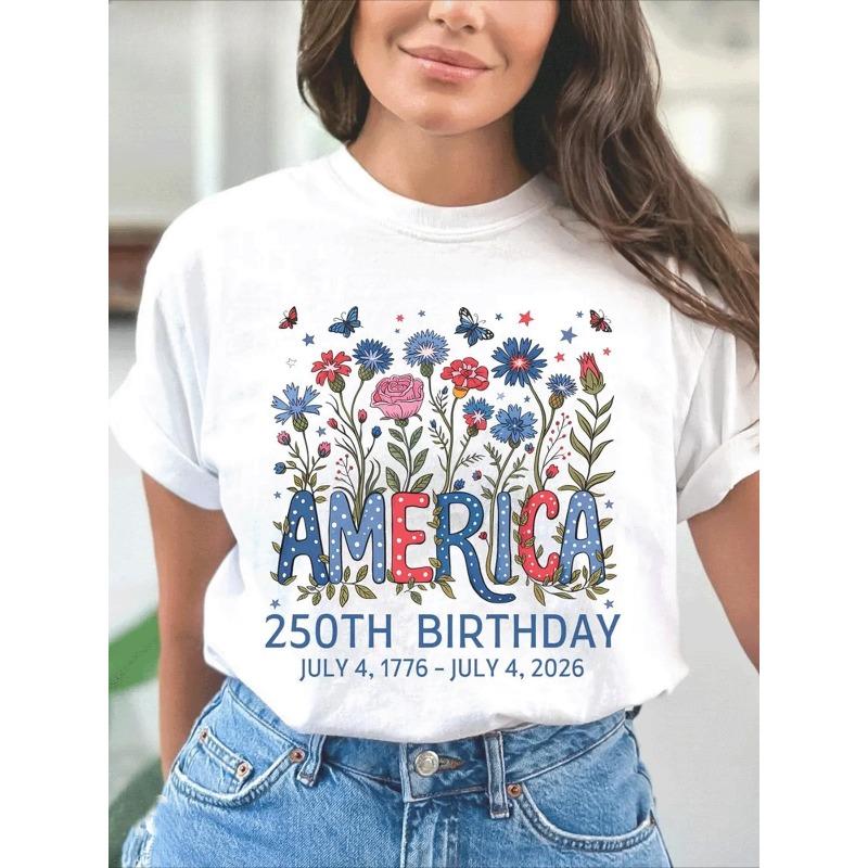 

European Size Women s 2026 Holiday Print One-Piece T-Shirt - Loose Fit Party Top Suitable for 2026 Party Outfits, Machine Washable Festival 4XL