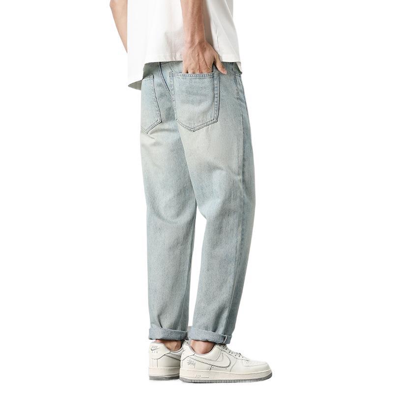 Neue Frühling- und Sommerjeans Trendige japanische lockere gerade Micro-Harlen-Hose
