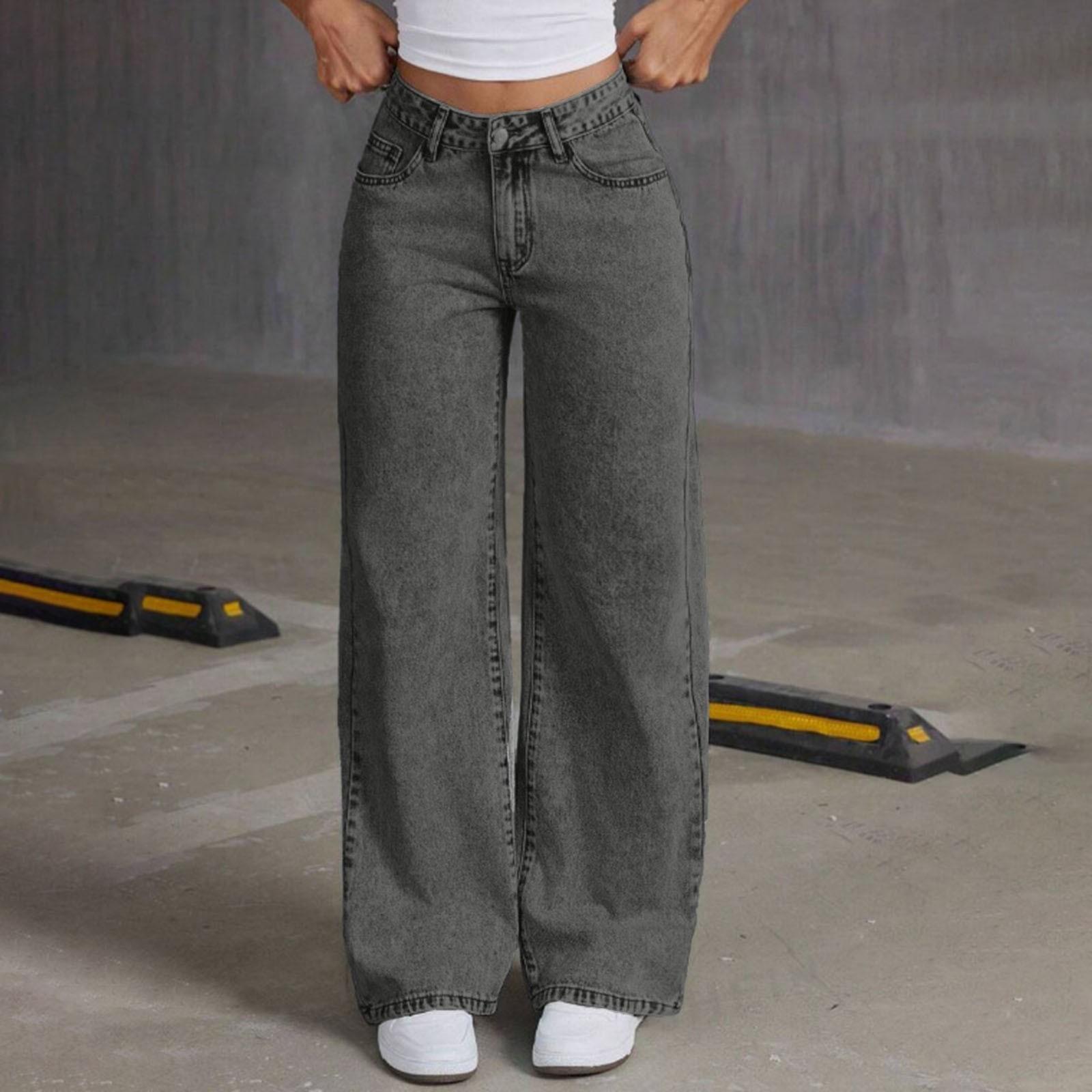 

Джинсы с вышитыми бантами Sweet And Spicy с высокой талией, прямые свободные брюки XL