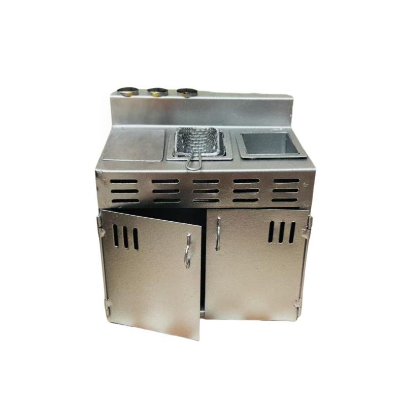 

1 Set Dollhouse Miniature Simulation French Fry Cooking Stand Transparent Stackable Rack Desktop Cabinet Kitchen Accessories