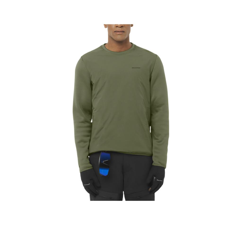 SALOMON Outline Warm Hybrid Crew Neck Solid Color Skin-Friendly Sweatshirt Men Sweatshirt C26091