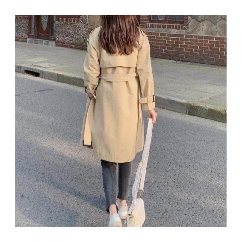 Women's Large Casual Mid-Length Windbreaker – Versatile Korean Style, Early Spring 2024