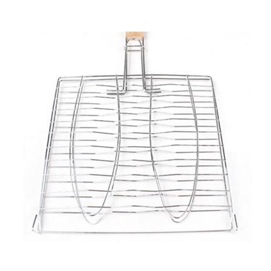 Pinza Rete Griglia Staffa Classica a Forma di Pesce per Arrosto Pesce Pratico Manico Lungo Barbecue Casalingo