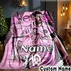 Custom Name Lionel Messi Poster Art Throws Blanket Flannel Blankets for Couch Bed Gifts for Men Women Picnic Blanket Christmas Fan Gifts
