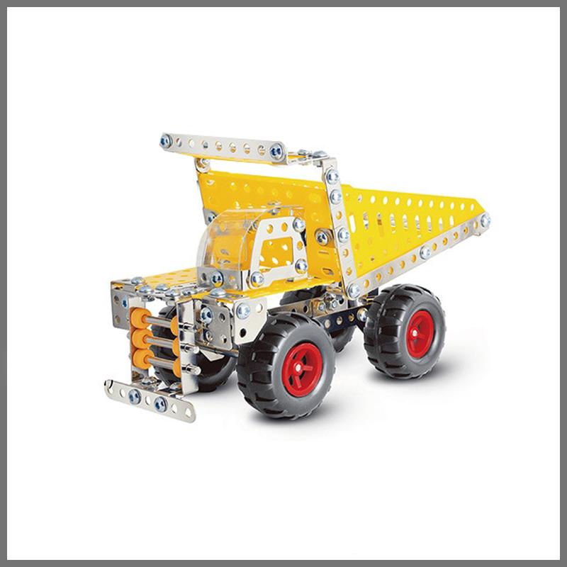 

3D Metal Building Block Assembly Model Excavator Tipper Truck Crane DIY Simulation Screw Nut Engineering Car Toy Boy Gift