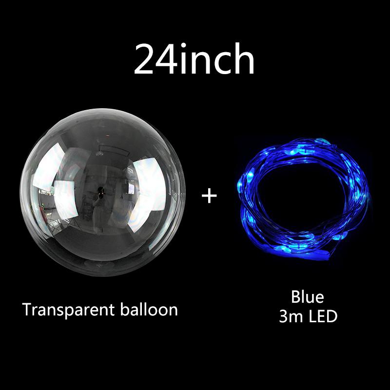 1Set Led Balloon With Column Stand Luminous Transparent Bobo Balloons Stand LED String Lights Wedding Birthday Party Decoration