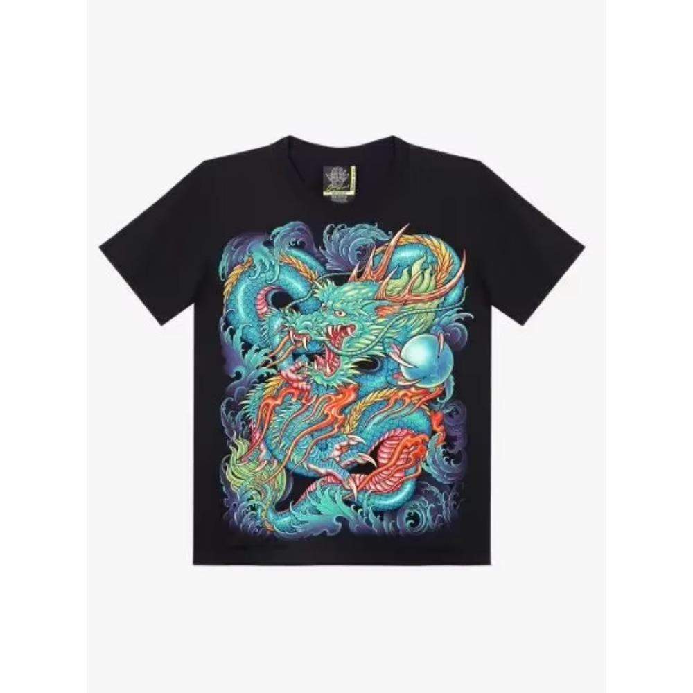 

Футболка West Coast Gangster Dragon Pattern Printed 100% Cotton Men s T Shirt O-Neck Short Sleeve Tee Large Size Clothing Y2k Tops XXXXXL небесно-голубой