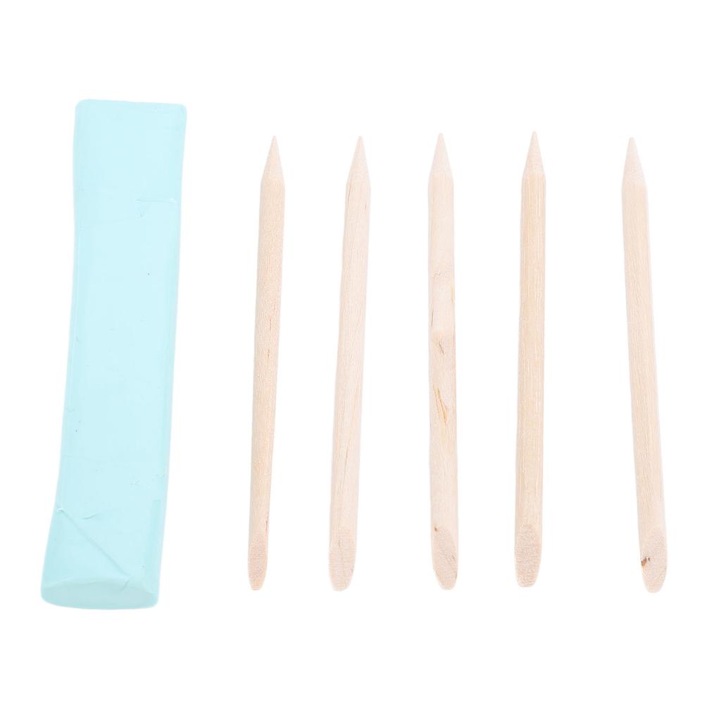 Watch Repairing Cleansing Clay with 5 Wooden Sticks Grease Removal Watch Maintenance Tool for Watch