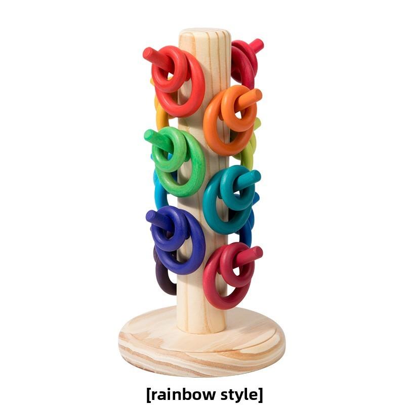 Wooden Rainbow Tree Sorting Toy For Kids Learning Handeye Coordination Educational Gift