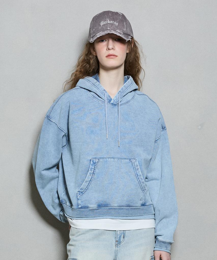 Women'S Dyed Hoodie Light Indigo