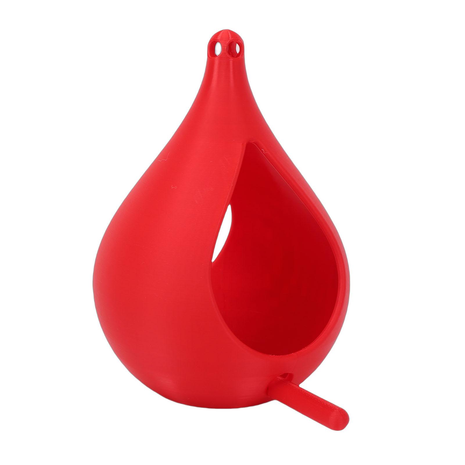 

Plastic Hanging Bird Feeder with Perch Pole Raindrop Shaped Outdoor Bird Feed Holder