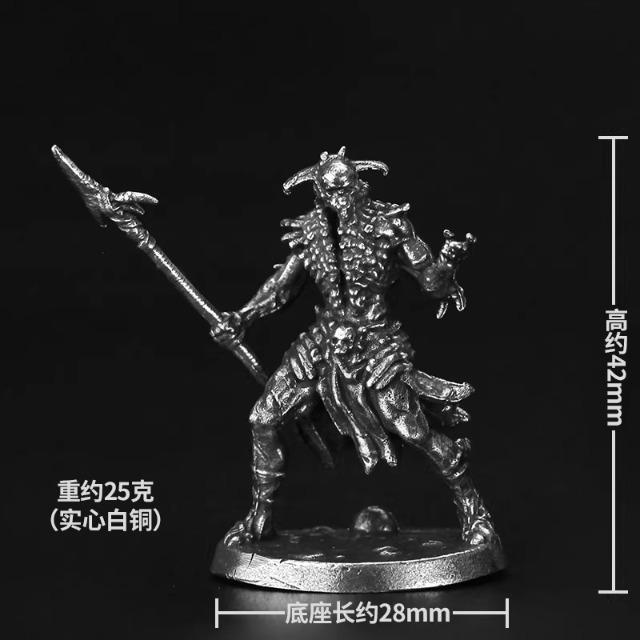 Paintable Metal Tribal Giant Figure Fantasy Warrior Soldier Model Handmade Collectible Toy Gift for Boys Tabletop Game Decor