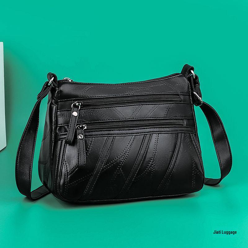 

2025 Versatile Soft Leather Shoulder & Messenger Bag for Middle-Aged Women