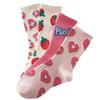 Trendy Unisex Pink Heart Mid-Calf Socks - Sweet, Fashionable, and Versatile Cotton for Spring and Autumn