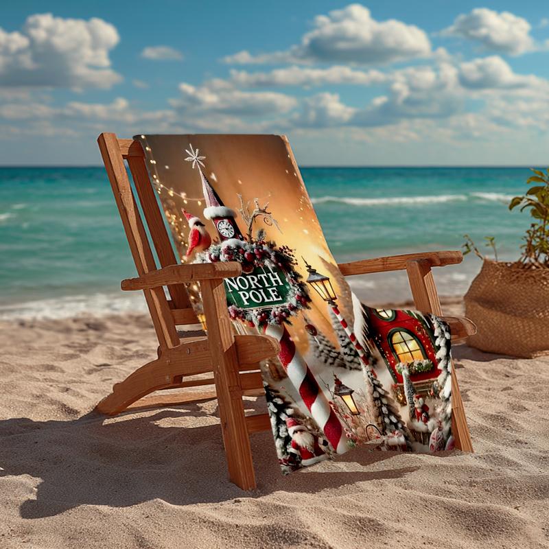 Chrismas Fashion Beach Towel: Ideal for Summer Adventures Soft, absorbent and quick drying suitable for swimming and bathing