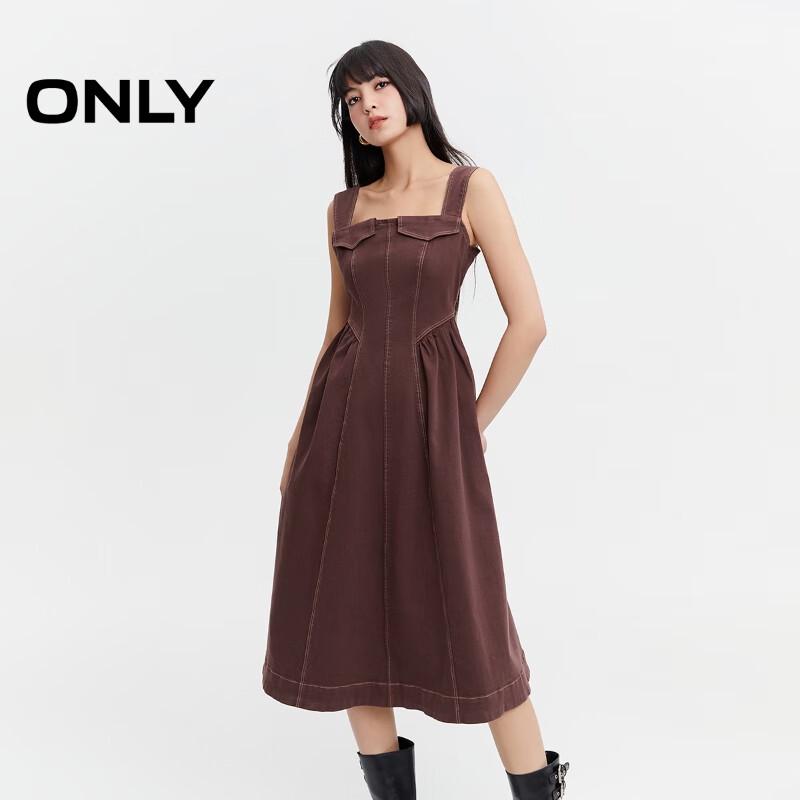 ONLY Women's Ruched Sleeveless Mid-length Denim Dress