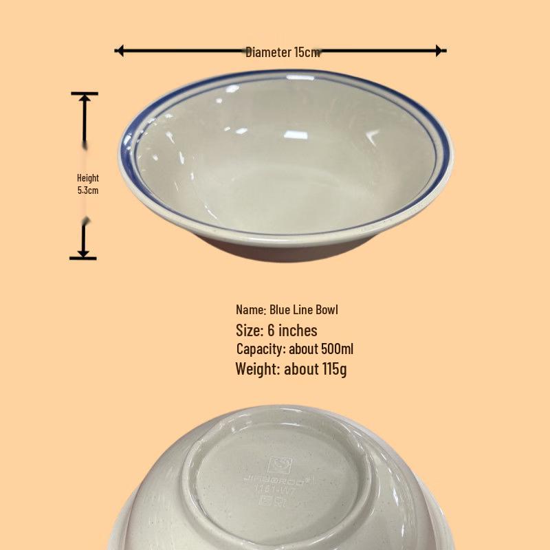 Jijun Vintage Chinese Style Melamine Trumpet Bowls, 10-Pack