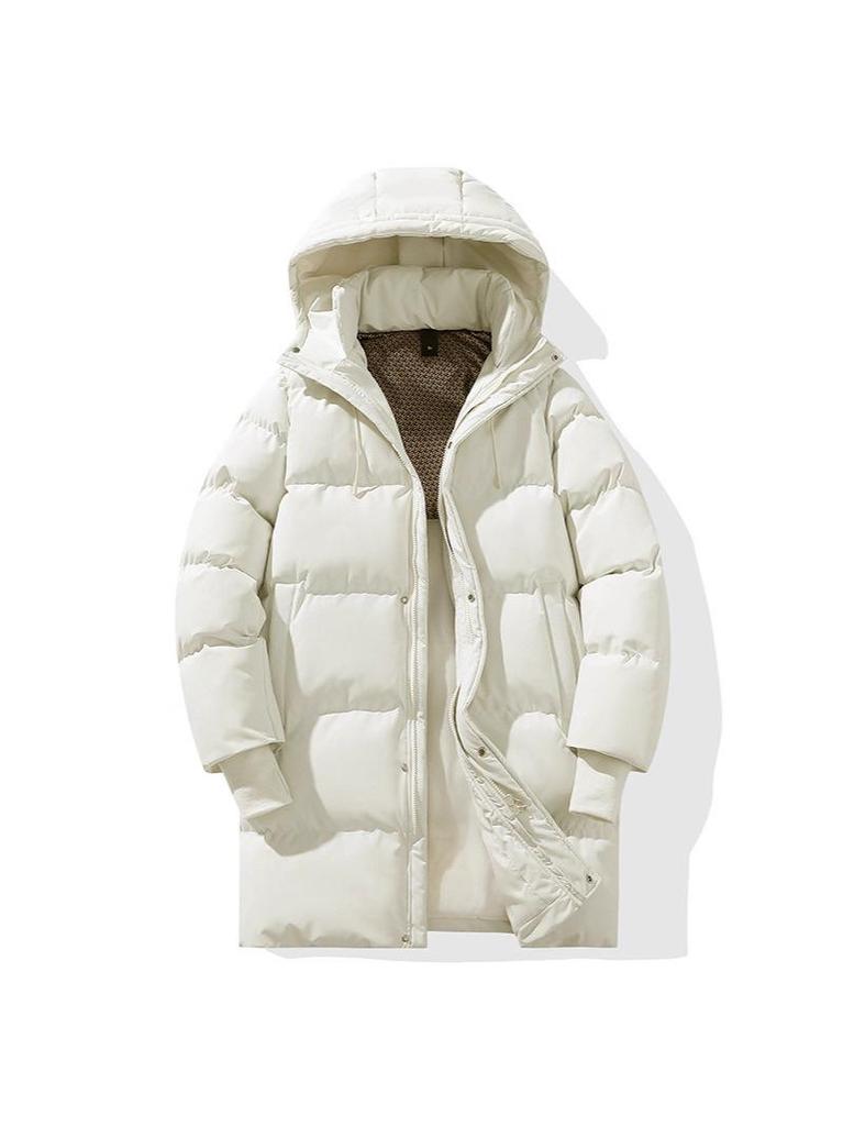 Men's Winter Hooded Cotton Puffer Jacket - Korean Style Fashion, Mid-length, Versatile, Warm Casual Wear