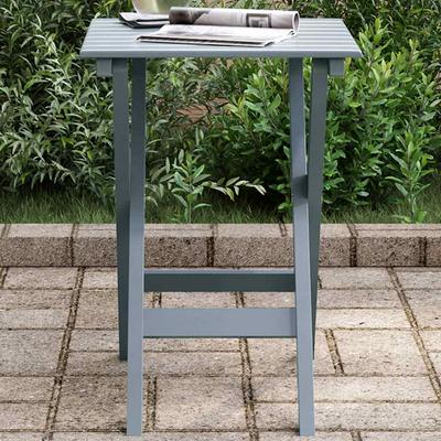 Vidaxl Side Table, Foldable, Grey, Solid Poplar Wood Top
