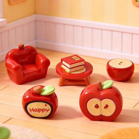 Miniature Dollhouse Furniture Accessories Mini Resin Fruit Theme Sofa Bed Table Bookshelf Statue for Fairy Garden Micro Landscape Home Decor
