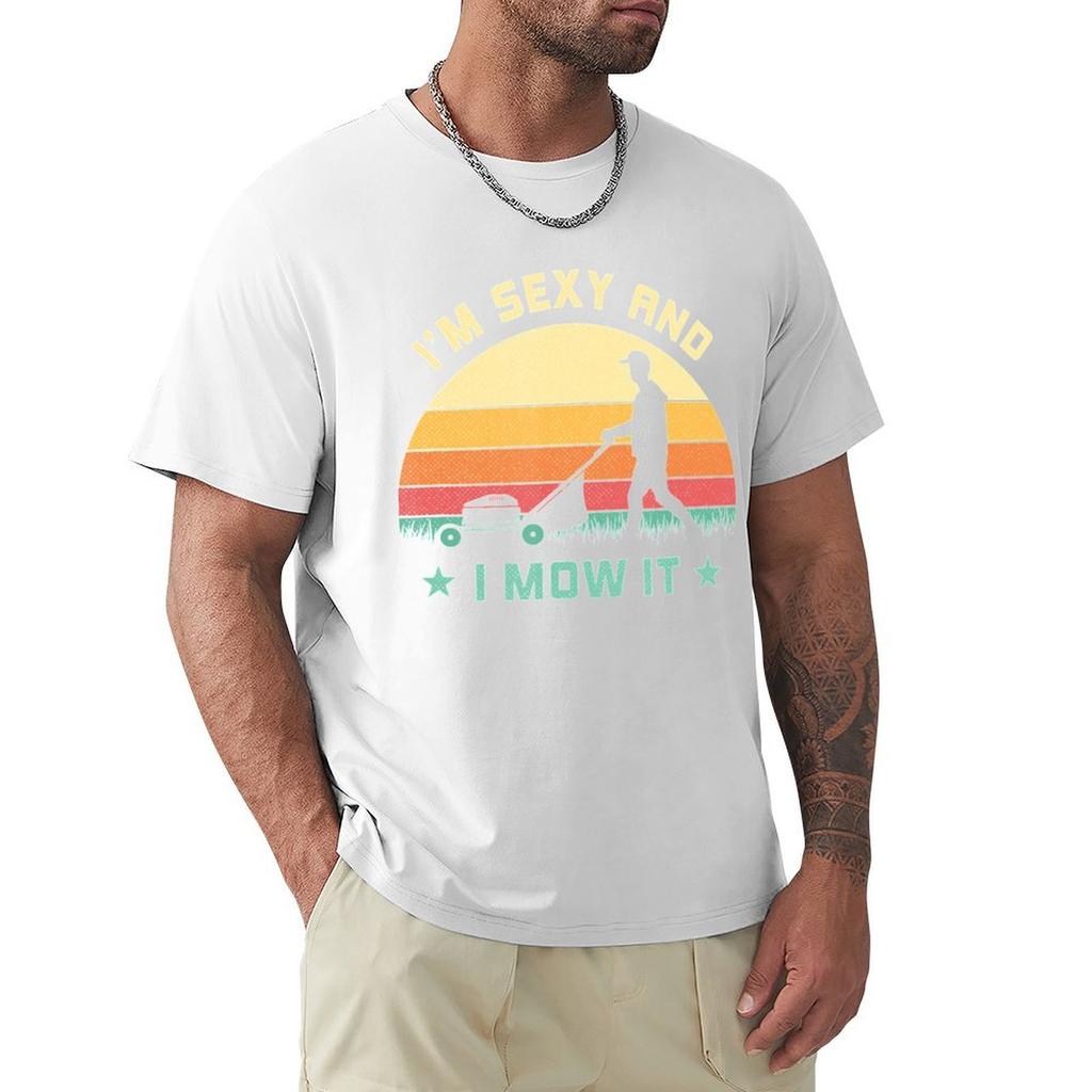 Im Sexy And I Mow It Vintage Lawn Mower Mowing Garden TShirt Trend Art Print TShirt
