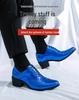 Men's Glossy Leather High Heel Shoes, Large Size, 6cm Height Increase, Trendy Nightclub Style for Spring and Autumn