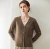 100% Pure Cashmere Women's V-neck Buttoned Cardigan Sweater - 2026 Autumn/Winter Collection