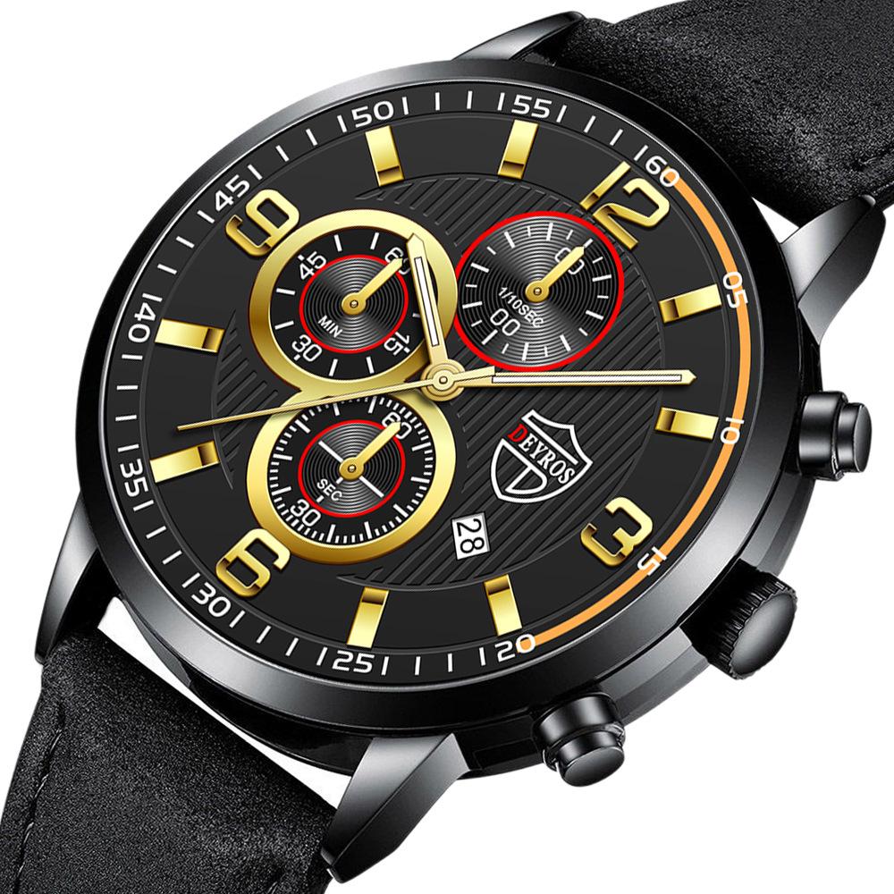 Belt Watch Men'S Calendar Luminous Quartz Watch